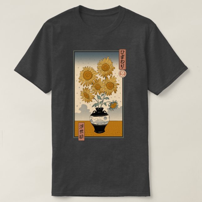 Camiseta Sunflowers Ukiyoe (Diseño del anverso)