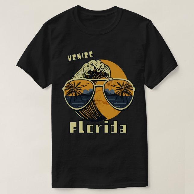 Camiseta Sunglass Florida Palomas de Venecia Playa Océano (Diseño del anverso)