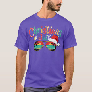 Camiseta Sunglassed Christmas In July Summer Xmas Beach Vac