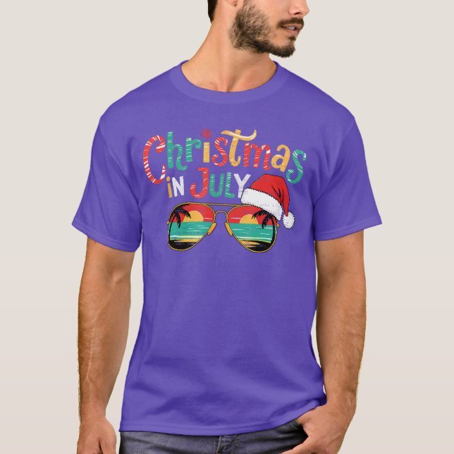 Camiseta Sunglassed Christmas In July Summer Xmas Beach Vac (Anverso)