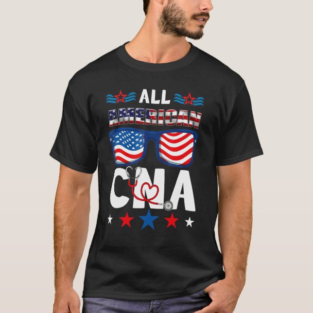 Camiseta Sunglasses All America Cna American Flag 4th Of Ju (Anverso)