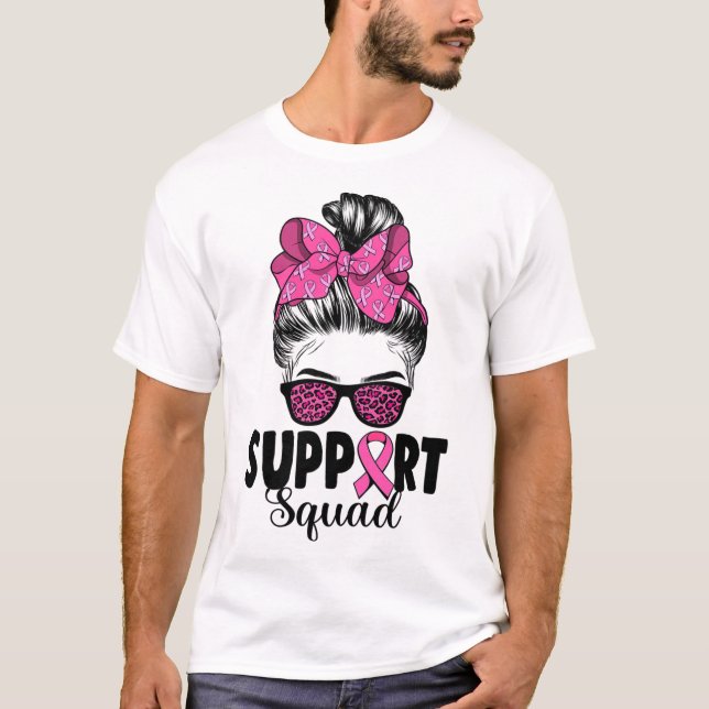 Camiseta Sungles Messy Bun Support Squad Breve Cancer (Anverso)