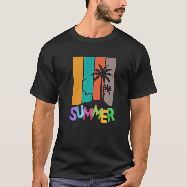 Camiseta Sunny Beach Vacation Ice Cream Popsicle Hello Summ (Anverso)
