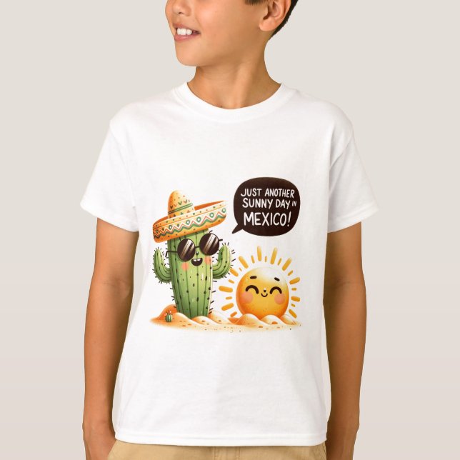 Camiseta Sunny Cactus Fiesta - Temática mexicana caprichosa (Anverso)