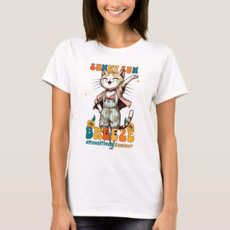 Camiseta Sunny Cat Summer Delight - Abraza el descanso