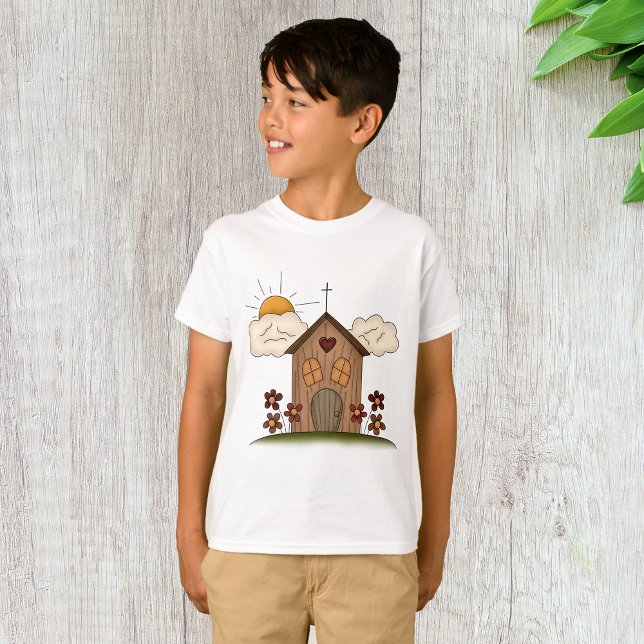 Camiseta Sunny Church Con Flores Rústico Encanto Del País (Subido por el creador)