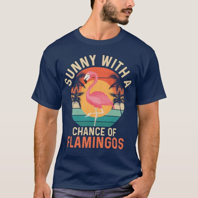 Camiseta Sunny Con Una Posibilidad De Flamingos Ave Rosa (Anverso)