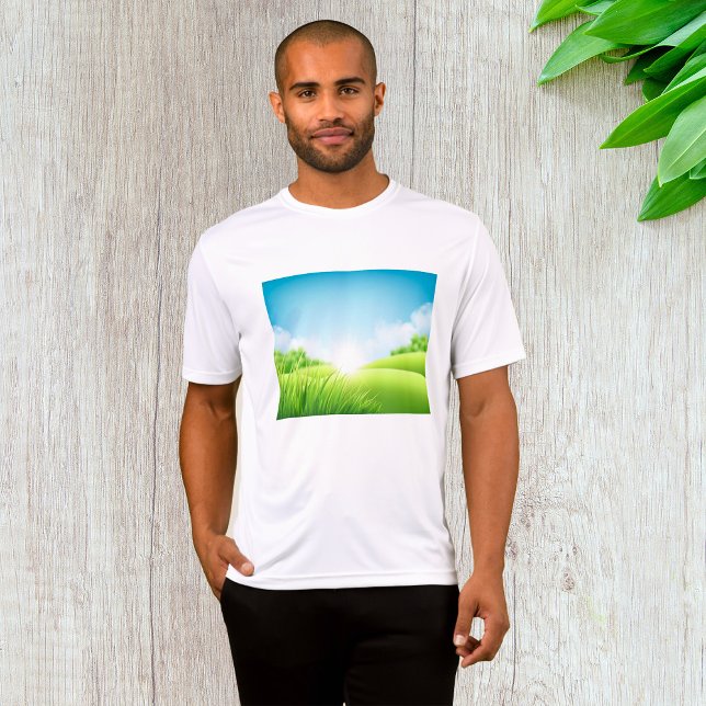 Camiseta Sunny Green Field Landscape (Subido por el creador)