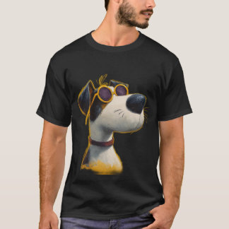 Camiseta Sunny Pup — Retro Dog with Yellow Sunglasses 