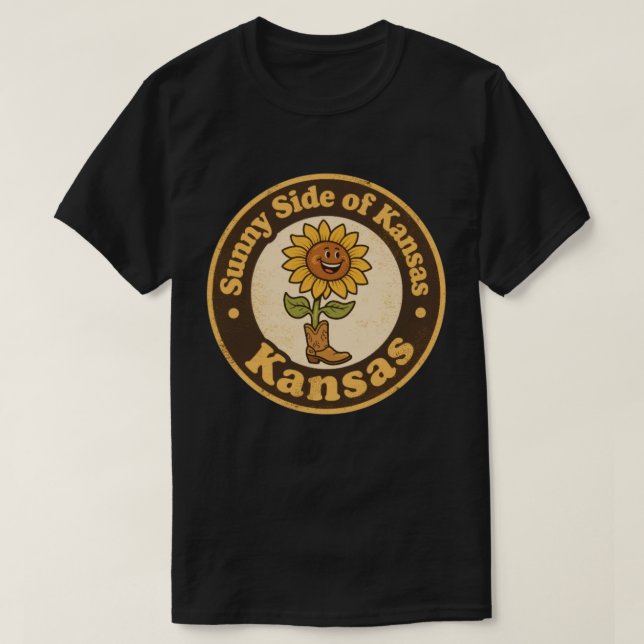 Camiseta Sunny Side de Kansas_ Sunflower con obras de arte  (Diseño del anverso)