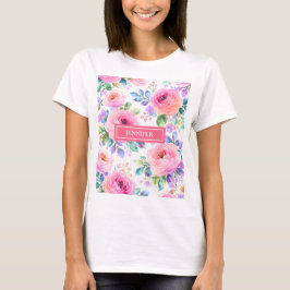 Camiseta Sunrise Floral Boho Custom Name Design            