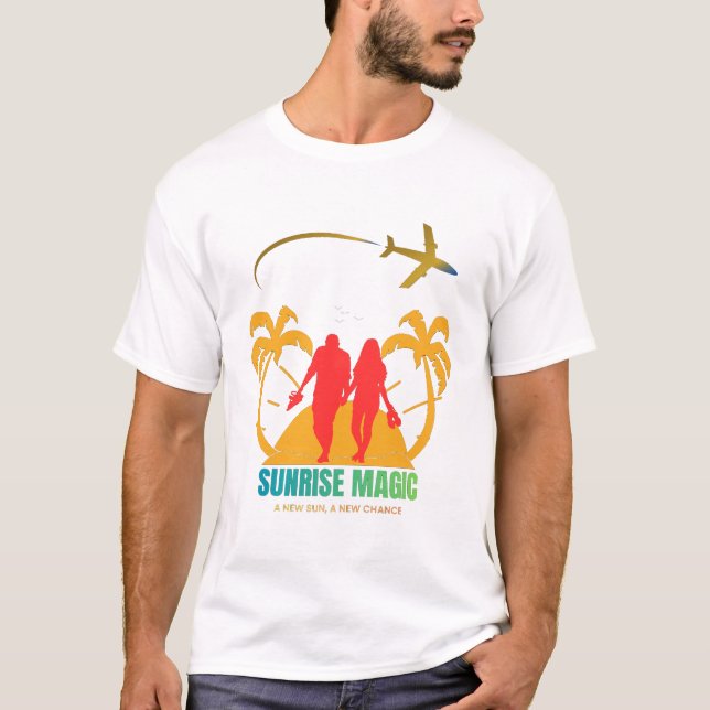 Camiseta Sunrise Love Silhouette – Romantic Couple Beach  (Anverso)