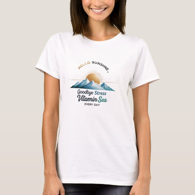 Camiseta Sunrise Serenity "Vitamin Sea" Women's Basic Tee (Anverso)
