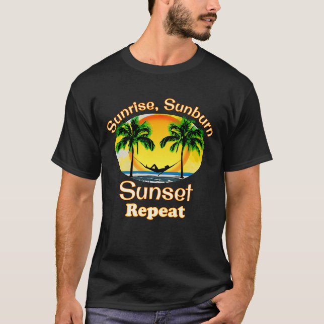 Camiseta Sunrise Sunburn Sunset Repeat Funny Beach Summer (Anverso)