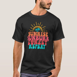 Camiseta Sunrise Sunburn Sunset Repeat Hawaii Beach Summer