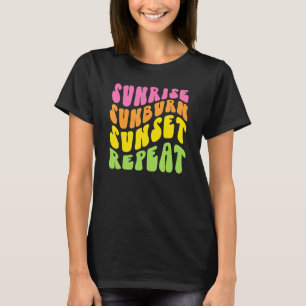 Camiseta Sunrise Sunburn Sunset Repetir verano retro Gráfic