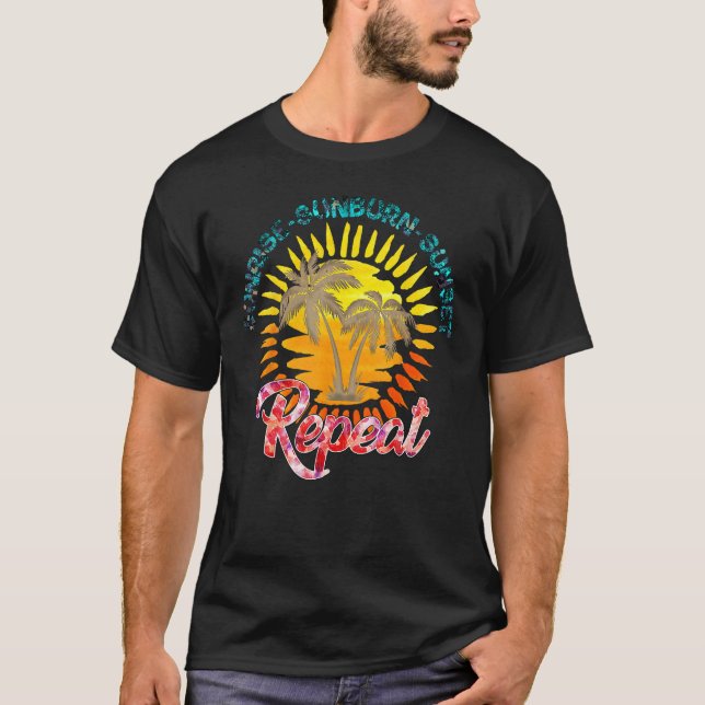 Camiseta Sunrise Sunburn Sunset Repetir Viajes De Verano Bo (Anverso)