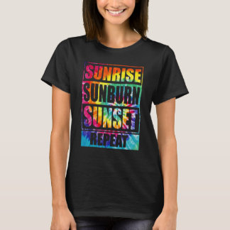 Camiseta Sunrise Sunburn Sunset Repetir Vibes De Verano Tie