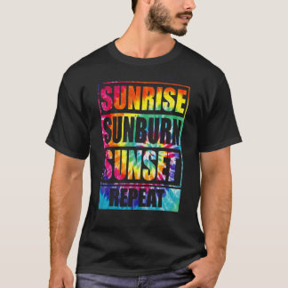 Camiseta Sunrise Sunburn Sunset Repetir Vibes De Verano Tie