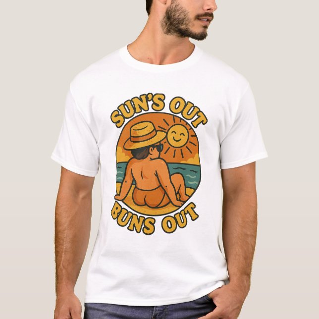 Camiseta Suns Out Buns Out Funny Summer Beach Shirt (Anverso)