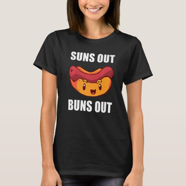 Camiseta Suns Out Buns Out Hot Dog Sausage (Anverso)