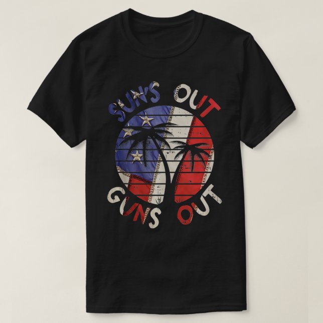Camiseta Suns Out Guns Palm Beach Retro vacaciones de veran (Diseño del anverso)