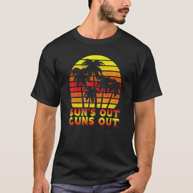 Camiseta Suns Out Guns Palm Beach Retro vacaciones de veran (Anverso)