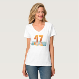 Camiseta Sunset 47 cuello en V 2 lados V2 para muj