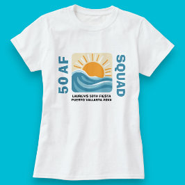 Camiseta Sunset Beach 50 AF Crew Cute Cumpleaños
