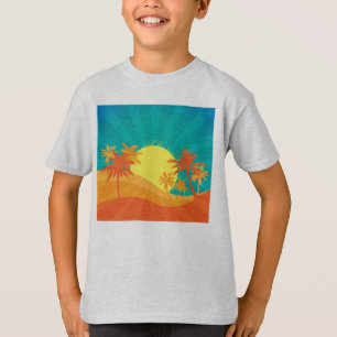 Camiseta Sunset Beach diseño de surf tropical retro