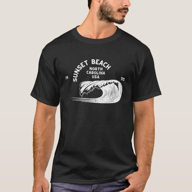 Camiseta Sunset Beach NC Summertime Vacation Rolling Wav (Anverso)