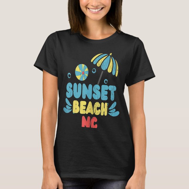 Camiseta Sunset Beach NC Summertime Vacationball (Anverso)