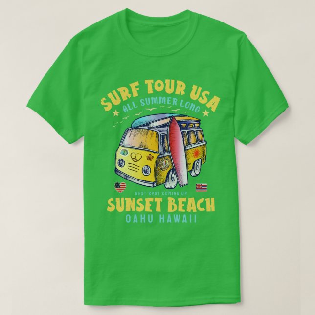 Camiseta Sunset Beach Oahu Hawaii (Diseño del anverso)