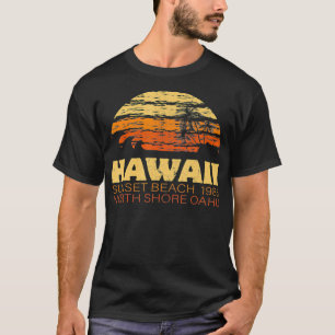 Camiseta Sunset Beach Oahu Hawaii North Shore Retro Vintage
