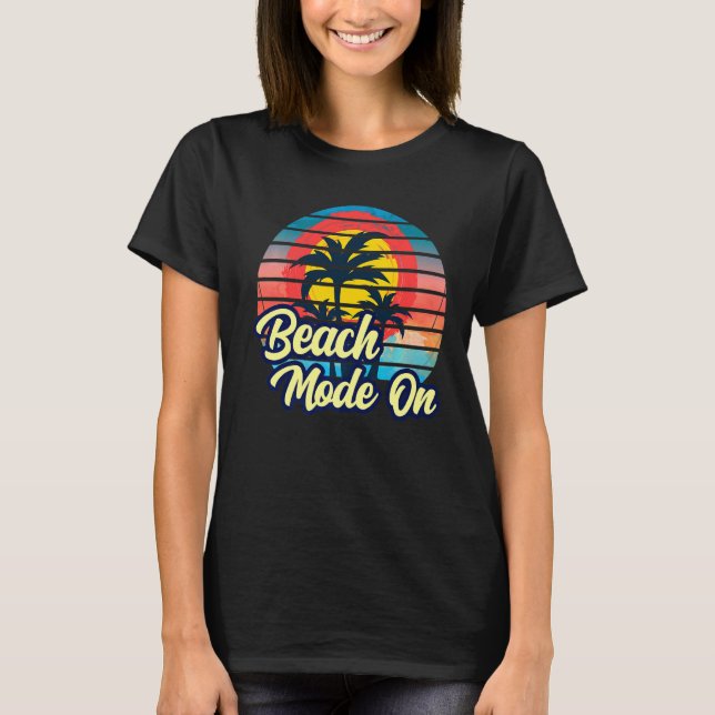 Camiseta Sunset Beach Palm Tree Modo De Verano En La Vacaci (Anverso)
