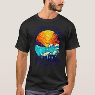 Camiseta Sunset Beach Retro Aloha Hawaii Familia Coincidien