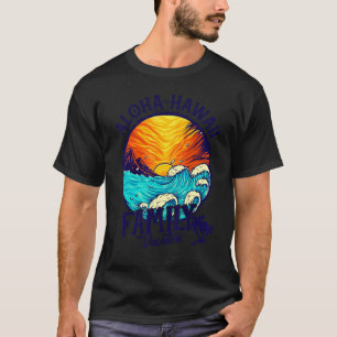 Camiseta Sunset Beach Retro Aloha Hawaii Familia Coincidien
