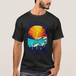 Camiseta Sunset Beach Retro Cancún México Vacaciones famili