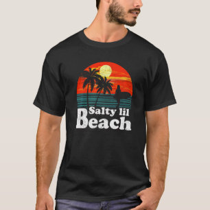 Camiseta Sunset Beach Surfing Palm Tree Vintage Retro Salad