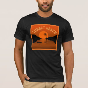Camiseta Sunset Beach Tropical Naranja Art