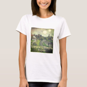 Camiseta Sunset binario sobre el río Hafren en Newtown, Pow