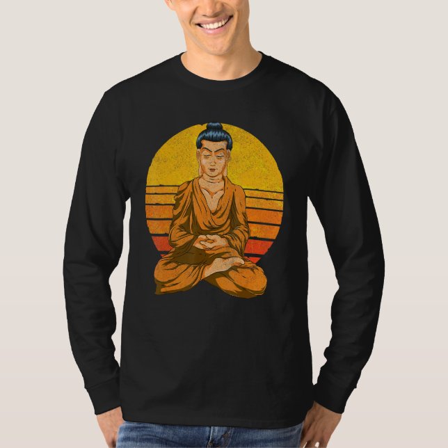 Camiseta Sunset Buddhist Spiritual Meditation Buddhism Retr (Anverso)