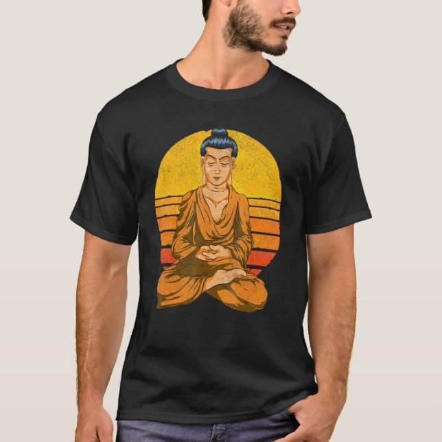 Camiseta Sunset Buddhist Spiritual Meditation Buddhism Retr (Anverso)