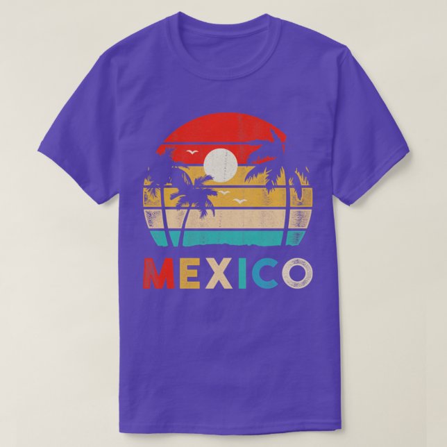 Camiseta Sunset Cancun Beach México Retro México (Diseño del anverso)