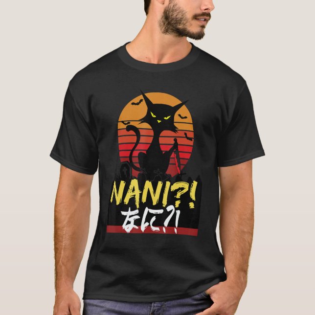 Camiseta Sunset Cat Knife With What Japanese Nani 1 (Anverso)