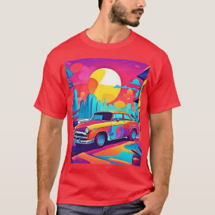 Camiseta Sunset Classic Car Cityscape