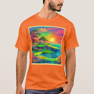 Camiseta Sunset Cliff Paradise Art