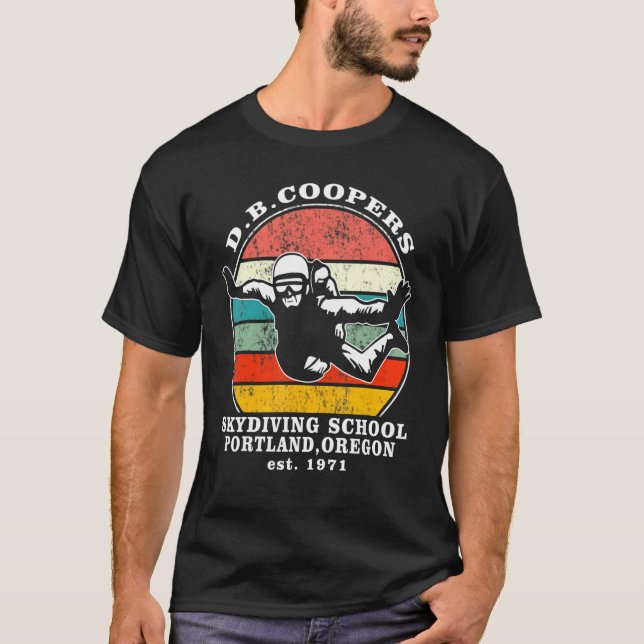 Camiseta Sunset D B Cooper Skydiving School CryptiUrban (Anverso)