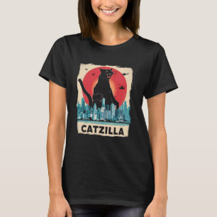 Camiseta Sunset de arte japonés para gatitos Catzilla