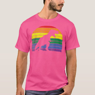 Camiseta Sunset de Dinosaurio Lesbiano del Orgullo Gay LGBT